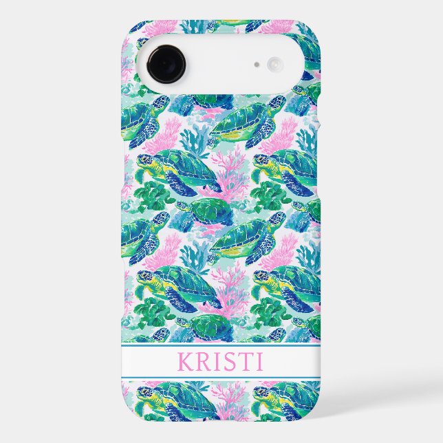 Colourful Sea Turtles Monogrammed (Back)