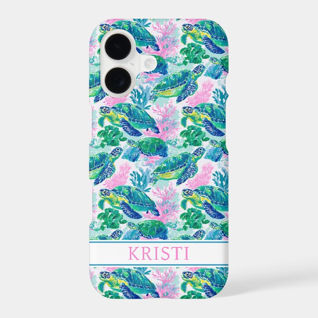 Colourful Sea Turtles Monogrammed (Back)