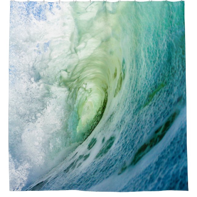 Colourful Sea Waves Shower Curtain (Front)