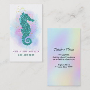 colourful seahorse logo business card