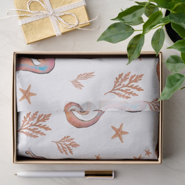 Colourful Seahorse Ocean Pattern Tissue Paper (Gift)