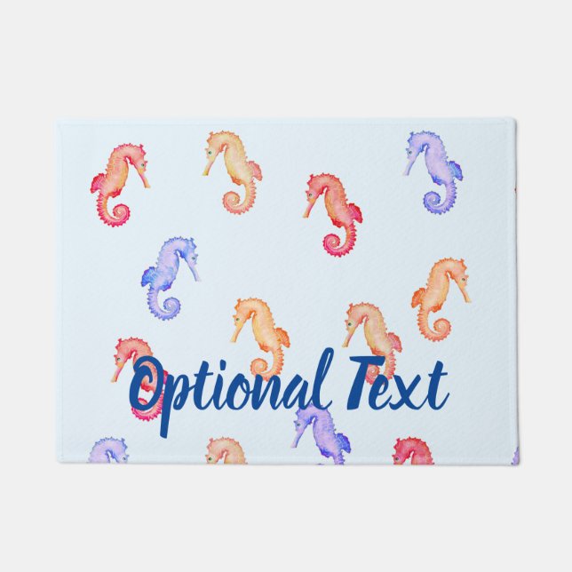 Colourful Seahorses Pattern   Doormat (Front)