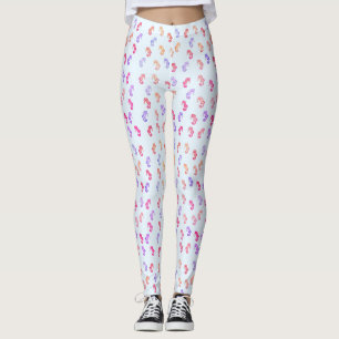 Colourful Seahorses Pattern  Leggings