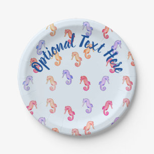 Colourful Seahorses Pattern Paper Plate