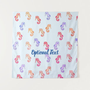 Colourful Seahorses Pattern  Tapestry
