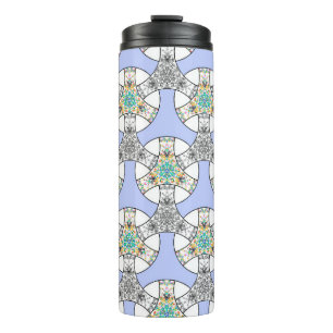 Colourful seamless mosaic interlacing stripes patt thermal tumbler