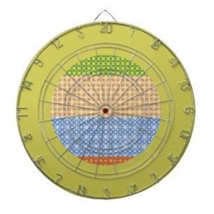 colourful seamless pattern mosaic, yellow, green dartboard
