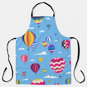 Colourful seamless pattern with air balloons and c apron