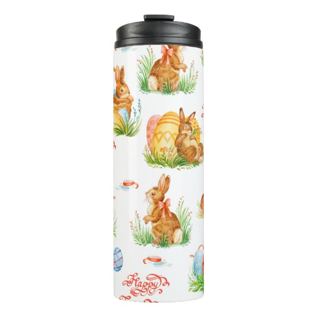 Colourful seamless pattern with spring easter conc thermal tumbler (Front)