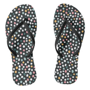 Colourful Seamless polka dots Pastel Pattern Flip Flops