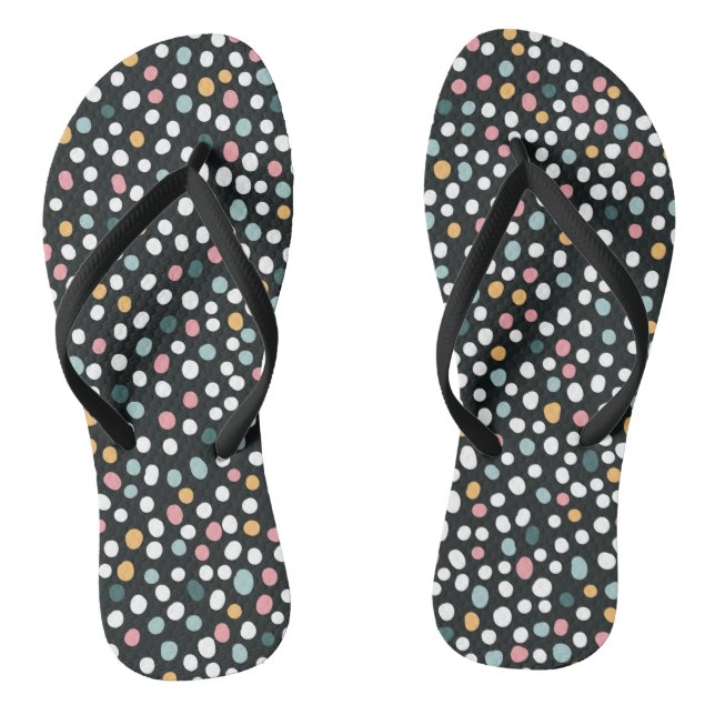 Colourful Seamless polka dots Pastel Pattern     Flip Flops (Footbed)