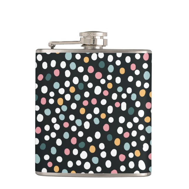 Colourful Seamless polka dots Pastel Pattern      Hip Flask (Front)