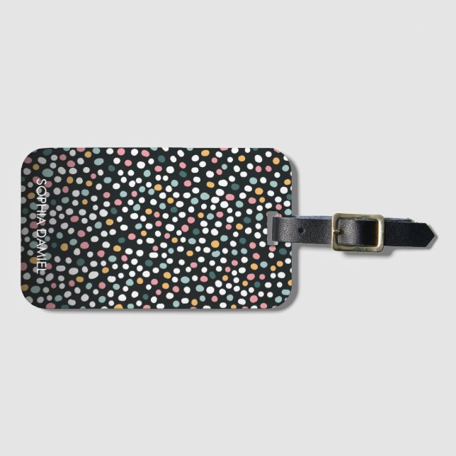 Colourful Seamless polka dots Pastel Pattern   Luggage Tag (Front Horizontal)