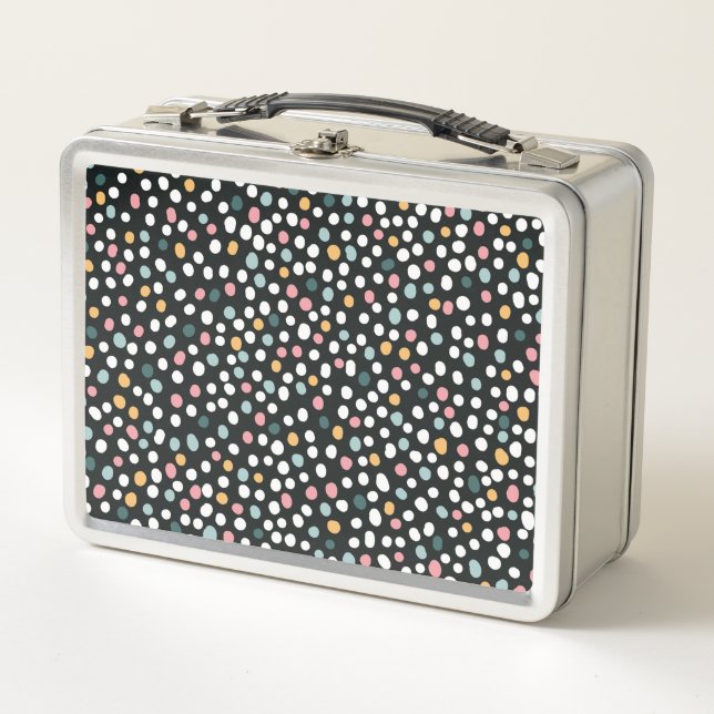 Colourful Seamless polka dots Pastel Pattern      Metal Lunch Box (Front)
