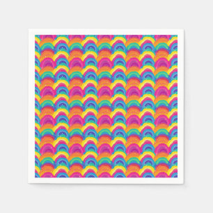 Colourful Seamless Rainbow and Wave Pattern Napkin
