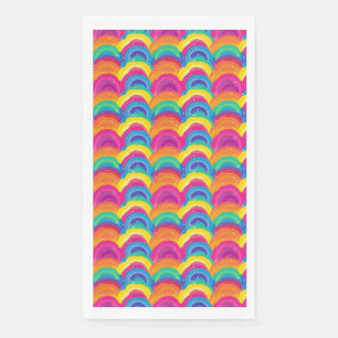 Colourful Seamless Rainbow and Wave Pattern Napkin