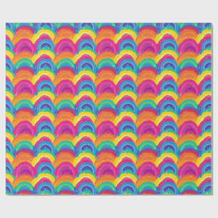 Colourful Seamless Rainbow and Wave Pattern Wrapping Paper