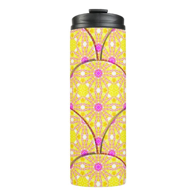 Colourful seamless textured pattern tilesabstract, thermal tumbler (Front)