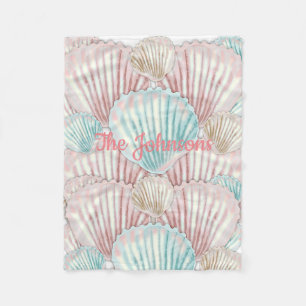 Colourful Seashell Cluster Fleece Blanket