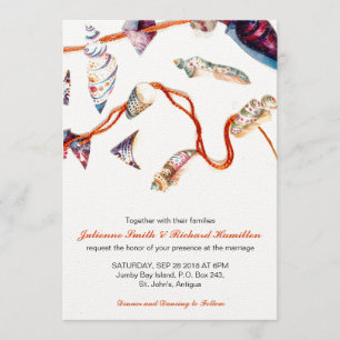 Colourful Seashells   Beach Wedding Invitations
