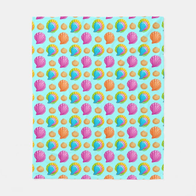 Colourful Seashells  Fleece Blanket (Front)
