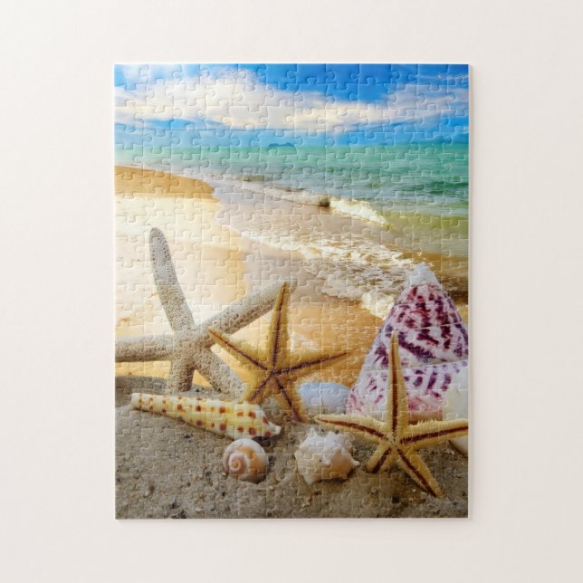 Colourful Seashells on the beach 252 piece puzzle (Vertical)