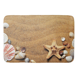 Colourful Seashells On The Sand Bath Mat
