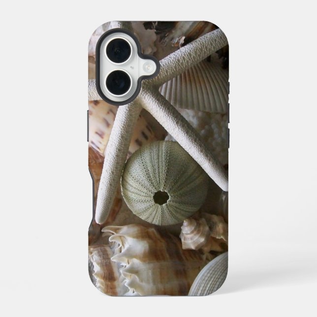 Colourful Seashells, Starfish iPhone 16 Case (Back)