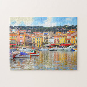 Colourful Seaside Buildings Boats Marseille France Jigsaw Puzzle