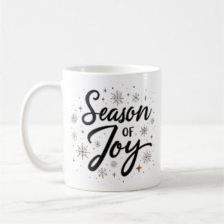 Colourful Season Of Joy Elegant Script Christmas Coffee Mug
