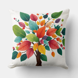 Colourful Seasons Tree – Vibrant Nature Art for Ho Cushion