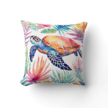 Colourful Seaturtle Tropical Coastal Sealife