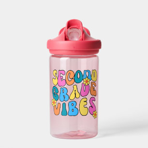 Colourful Second Grade Vibes– Back to  school Retr Water Bottle
