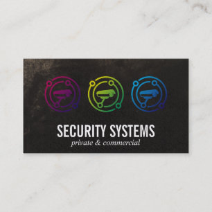 Colourful Security Cameras Logo Business Card