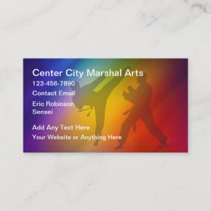 Colourful Self Defence Martial Arts Class Business Card