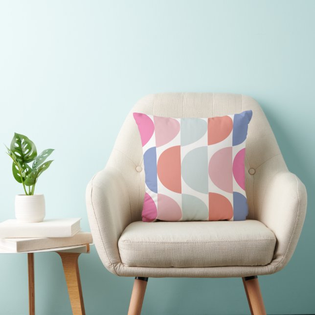 Colourful Semi Circle Abstract Geometric Pattern Cushion (Chair)