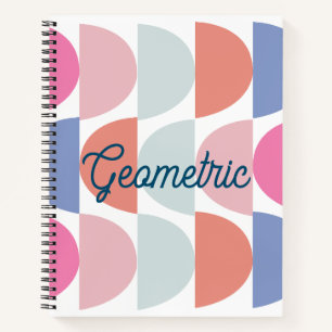 Colourful Semi Circle Abstract Geometric Pattern Notebook