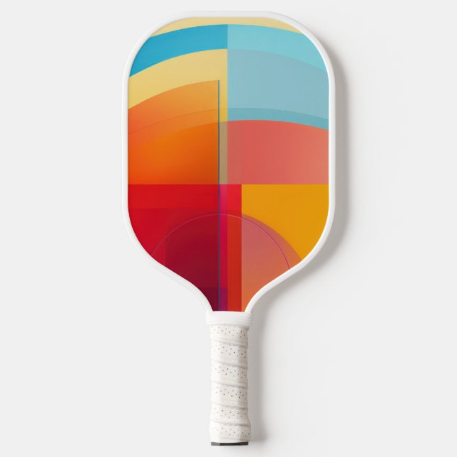 Colourful semi-circle shapes Pickleball Paddle (Front)