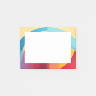 Colourful semi-circle shapes post-it notes