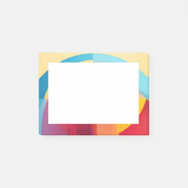 Colourful semi-circle shapes  post-it notes (Front)