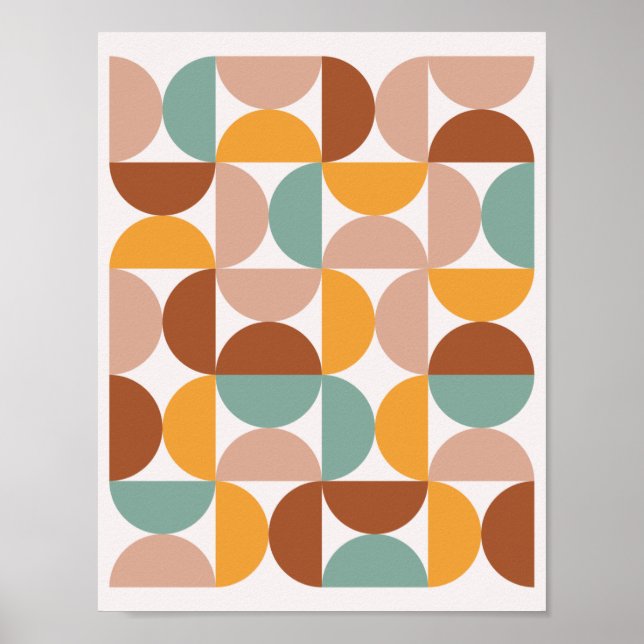 Colourful Semicircles Bold Minimalism Poster (Front)