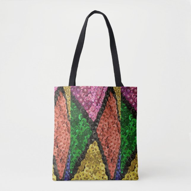 Colourful Sequins Bling Pattern Tote Bag (Front)