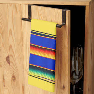 Colourful serape stripes kitchen towel