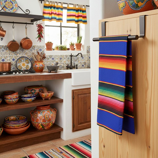 Colourful serape stripes kitchen towel (Creator Uploaded)