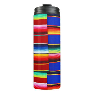 Colourful serape stripes thermal tumbler