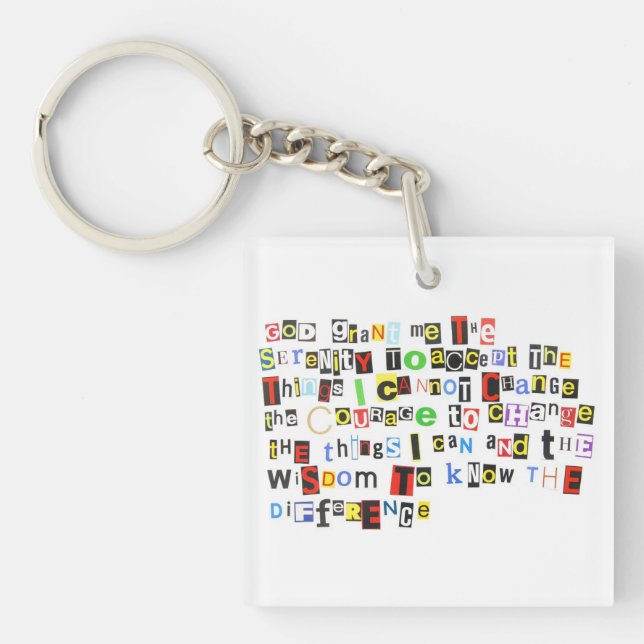Colourful Serenity Prayer Acrylic Keychain (Front)