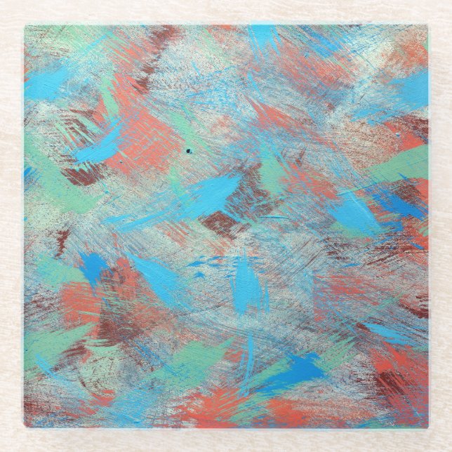 Colourful series: abstract background texture. glass coaster (Front)