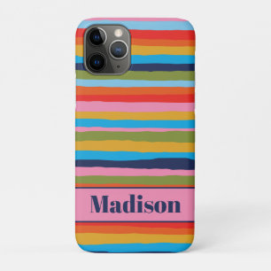 Colourful Serrate Stripes Pattern Personalised iPhone 11 Pro Case