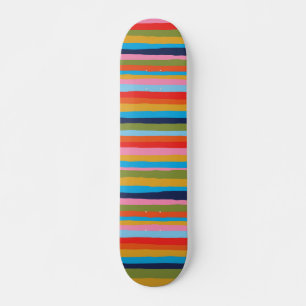 Colourful Serrate Stripes Pattern Skateboard
