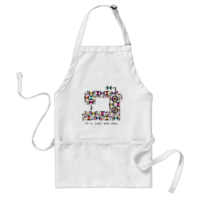 Colourful Sewing Machine Quilt Pattern Apron (Front)
